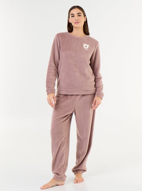 2-delige pyjamaset van fleece: T-shirt en broek - Kiabi 2-delige pyjamaset van fleece: T-shirt en broek - Kiabi