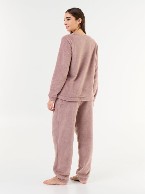 2-delige pyjamaset van fleece: T-shirt en broek - Kiabi 2-delige pyjamaset van fleece: T-shirt en broek - Kiabi
