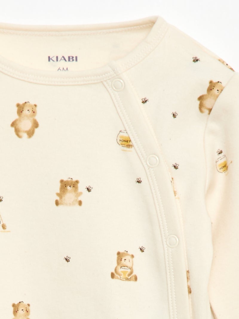 2-delige pyjamaset van fleece Wit - Kiabi