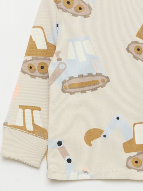 2-delige pyjamaset van geribd katoen - Kiabi