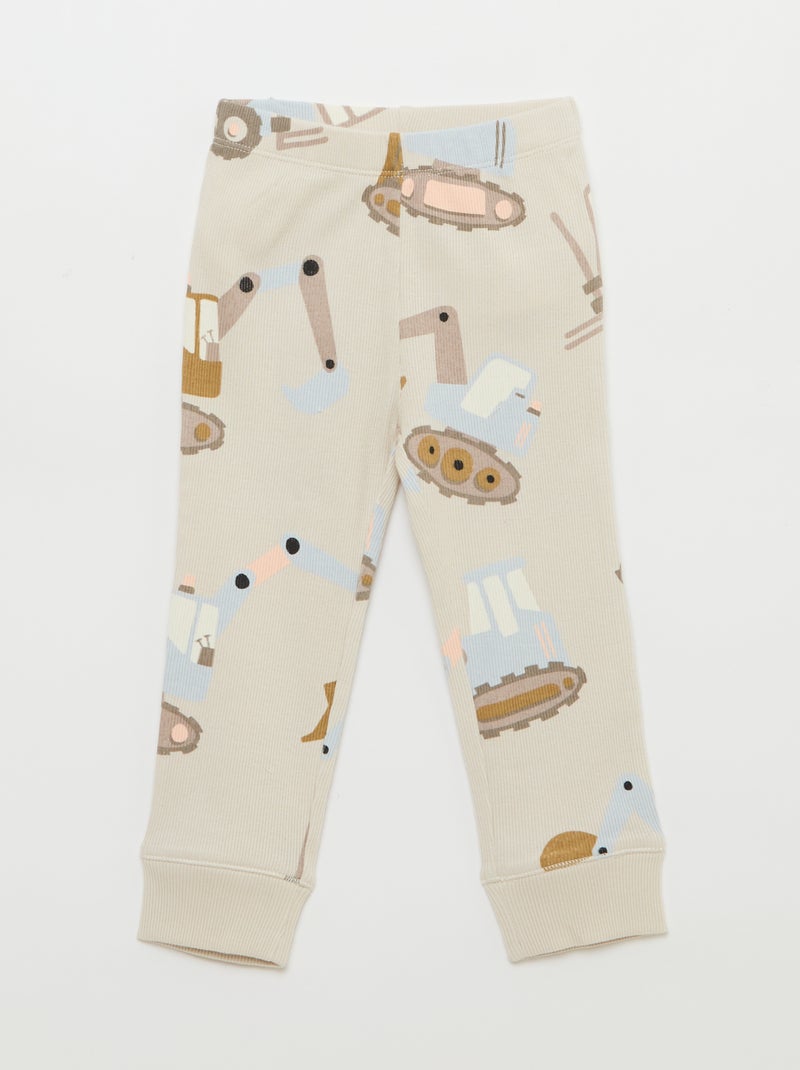 2-delige pyjamaset van geribd katoen Grijs - Kiabi