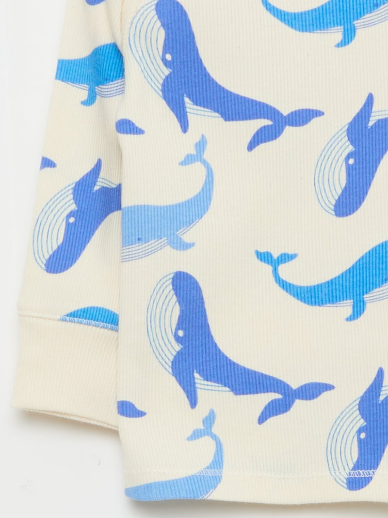 2-delige pyjamaset van geribd katoen Wit - Kiabi