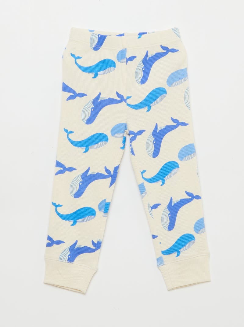 2-delige pyjamaset van geribd katoen Wit - Kiabi