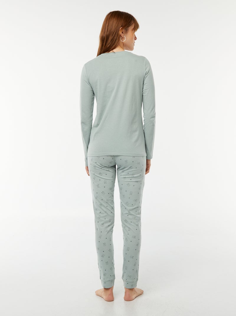2-delige pyjamaset van jersey Blauw - Kiabi