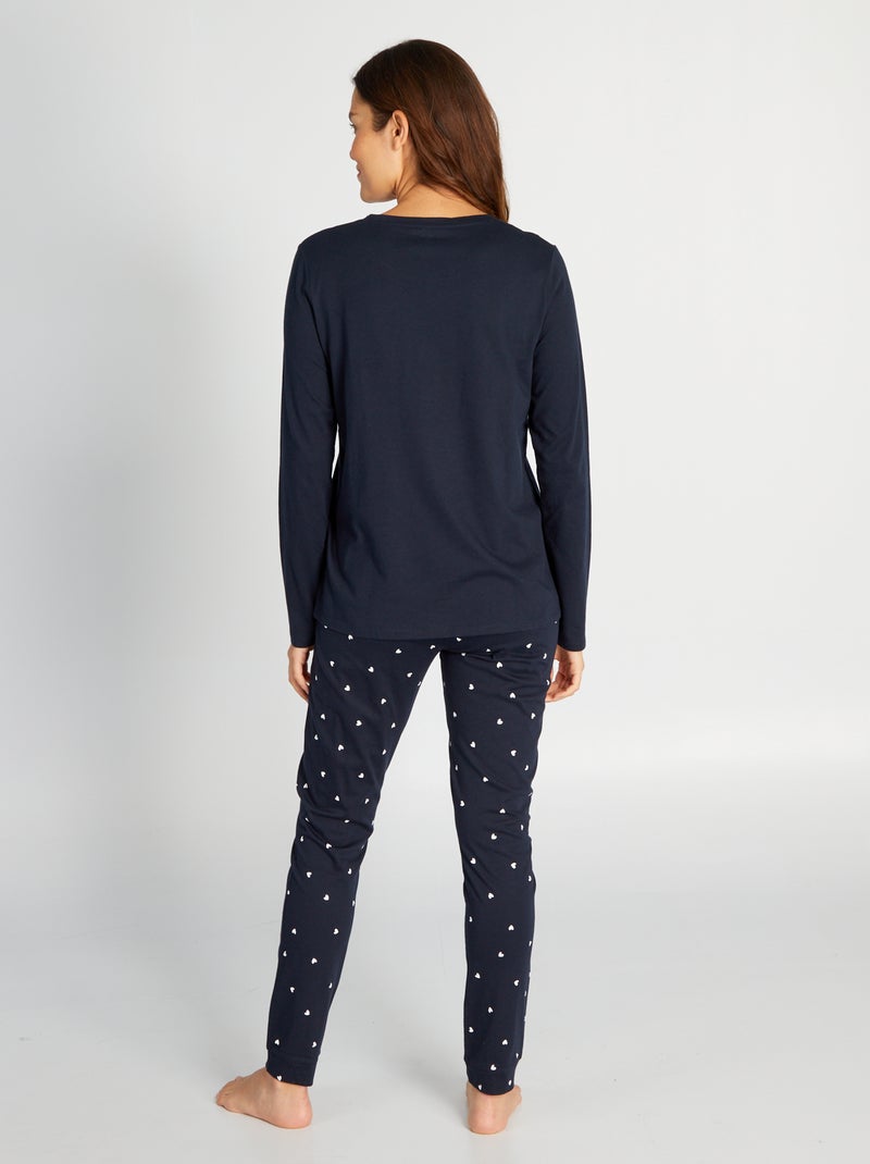 2-delige pyjamaset van jersey BLAUW - Kiabi