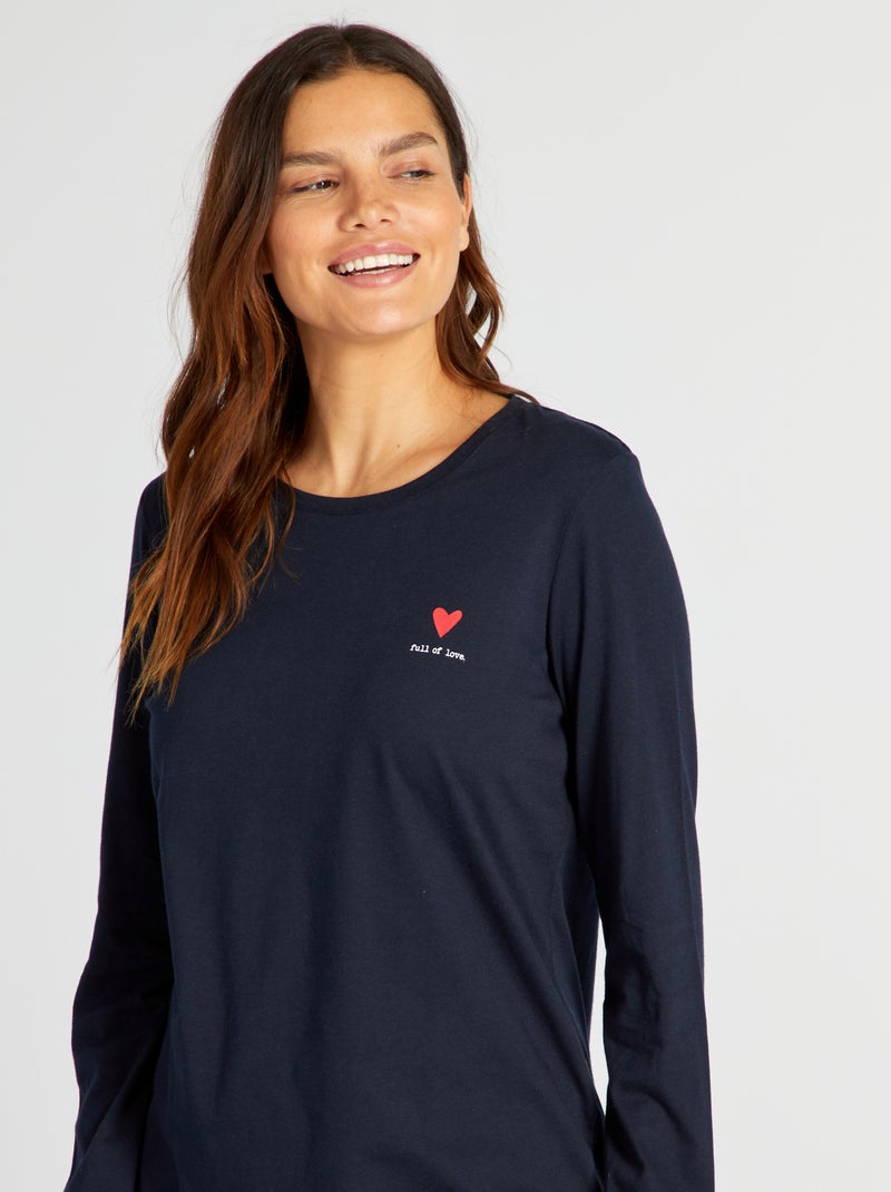 2-delige pyjamaset van jersey BLAUW - Kiabi