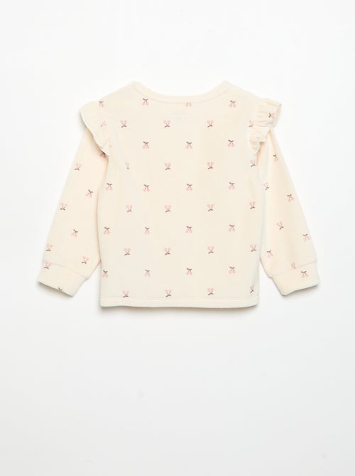 2-delige pyjamaset van velours - Sweater met ruches bij de armsgaten + broek - Kiabi 2-delige pyjamaset van velours - Sweater met ruches bij de armsgaten + broek - Kiabi