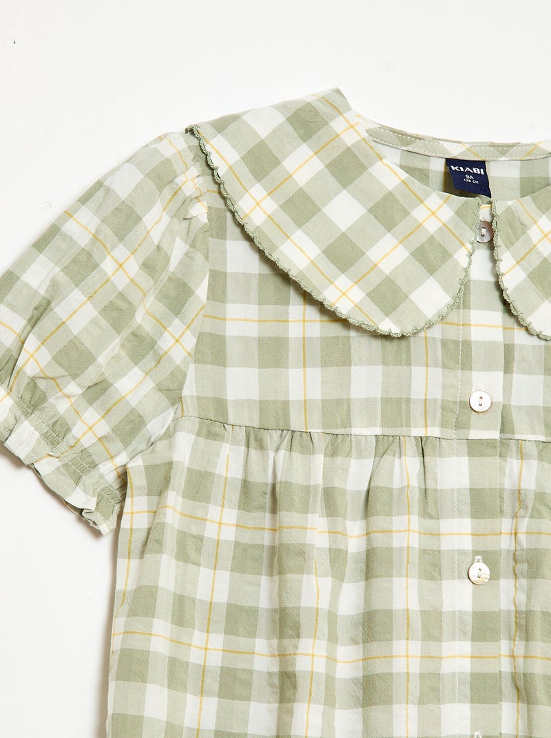 2-delige pyjamashort met ruches Groen - Kiabi