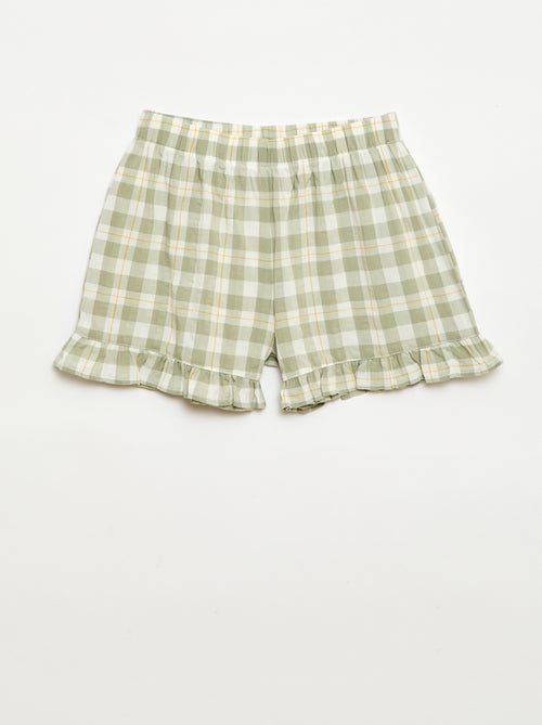2-delige pyjamashort met ruches - Kiabi