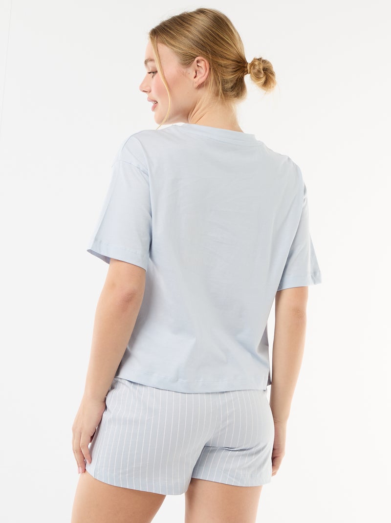 2-delige pyjamashort met 'Stitch'-print Blauw - Kiabi