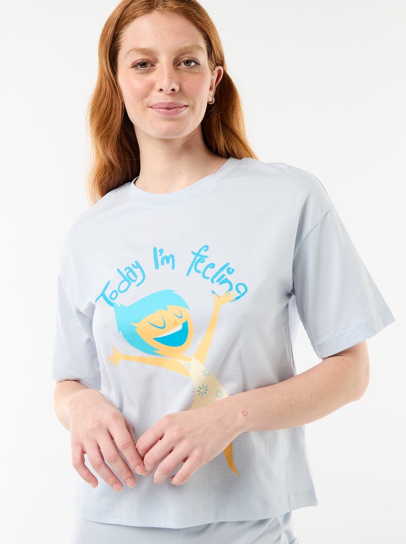 2-delige pyjamashort met 'Vice Versa'-print Blauw - Kiabi