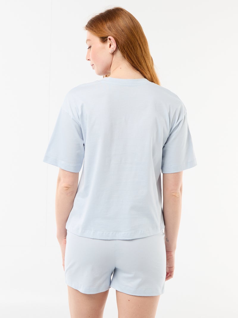 2-delige pyjamashort met 'Vice Versa'-print Blauw - Kiabi