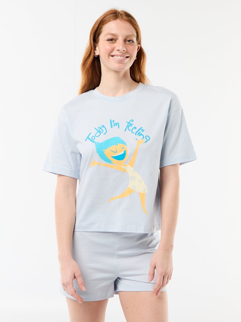 2-delige pyjamashort met 'Vice Versa'-print Blauw - Kiabi