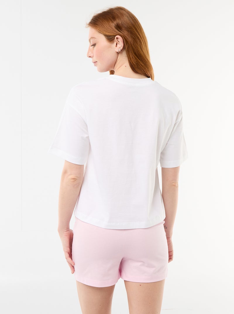 2-delige pyjamashort met 'Vice Versa'-print Wit - Kiabi