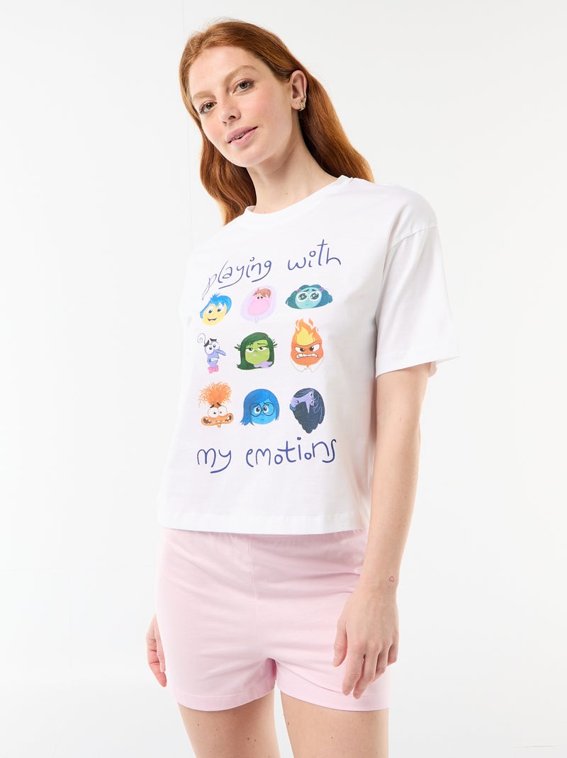 2-delige pyjamashort met 'Vice Versa'-print Wit - Kiabi