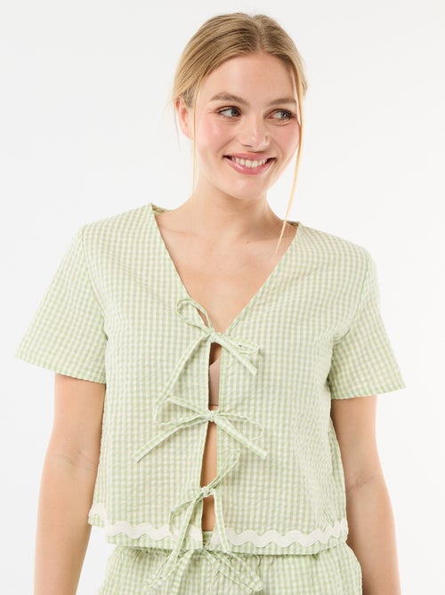 2-delige pyjamashort met vichyruit - Kiabi