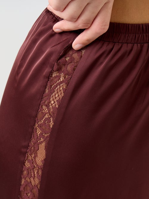 2-delige satijnen pyjamaset: top en lange broek - Kiabi