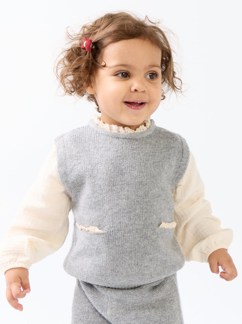 2-delige set - 2-in-1 trui + legging Grijs - Kiabi