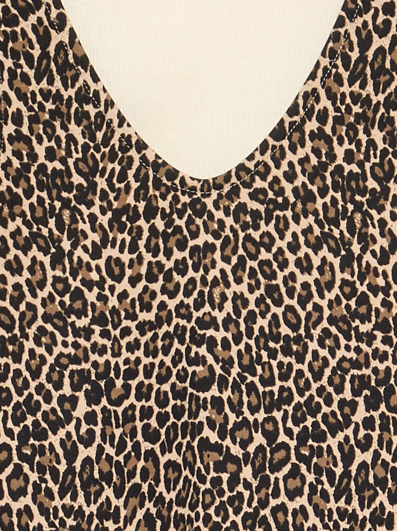 2-delige set - Jurk + T-shirt met lange mouwen Biege - Kiabi