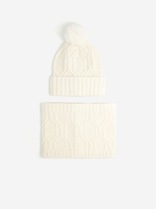 2-delige set - Muts met pompon + nekwarmer - Kiabi