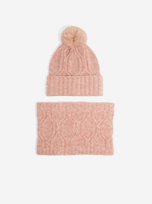 2-delige set - Muts met pompon + nekwarmer - Kiabi