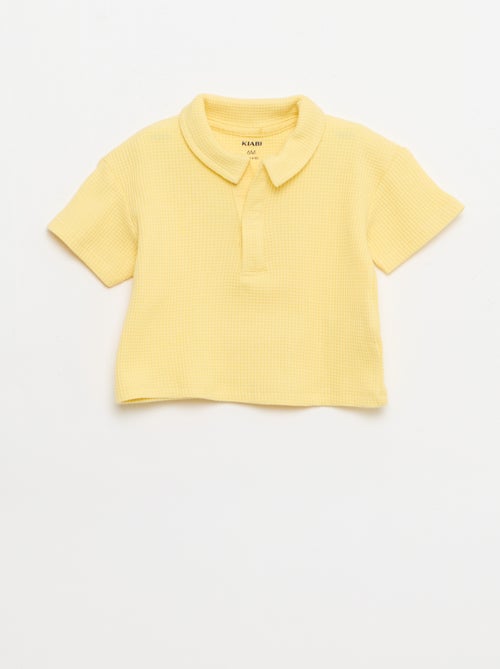 2-delige set - polo + short van gewafelde stof - Kiabi