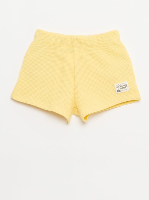 2-delige set - polo + short van gewafelde stof - Kiabi