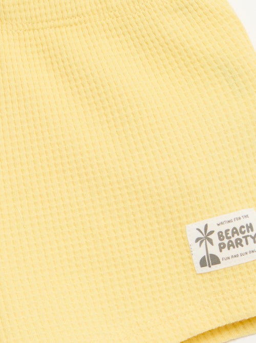 2-delige set - polo + short van gewafelde stof - Kiabi