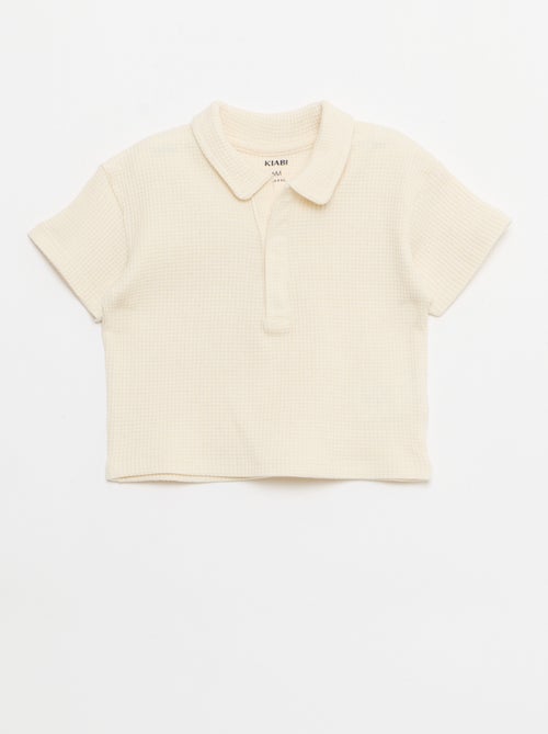 2-delige set - polo + short van gewafelde stof - Kiabi