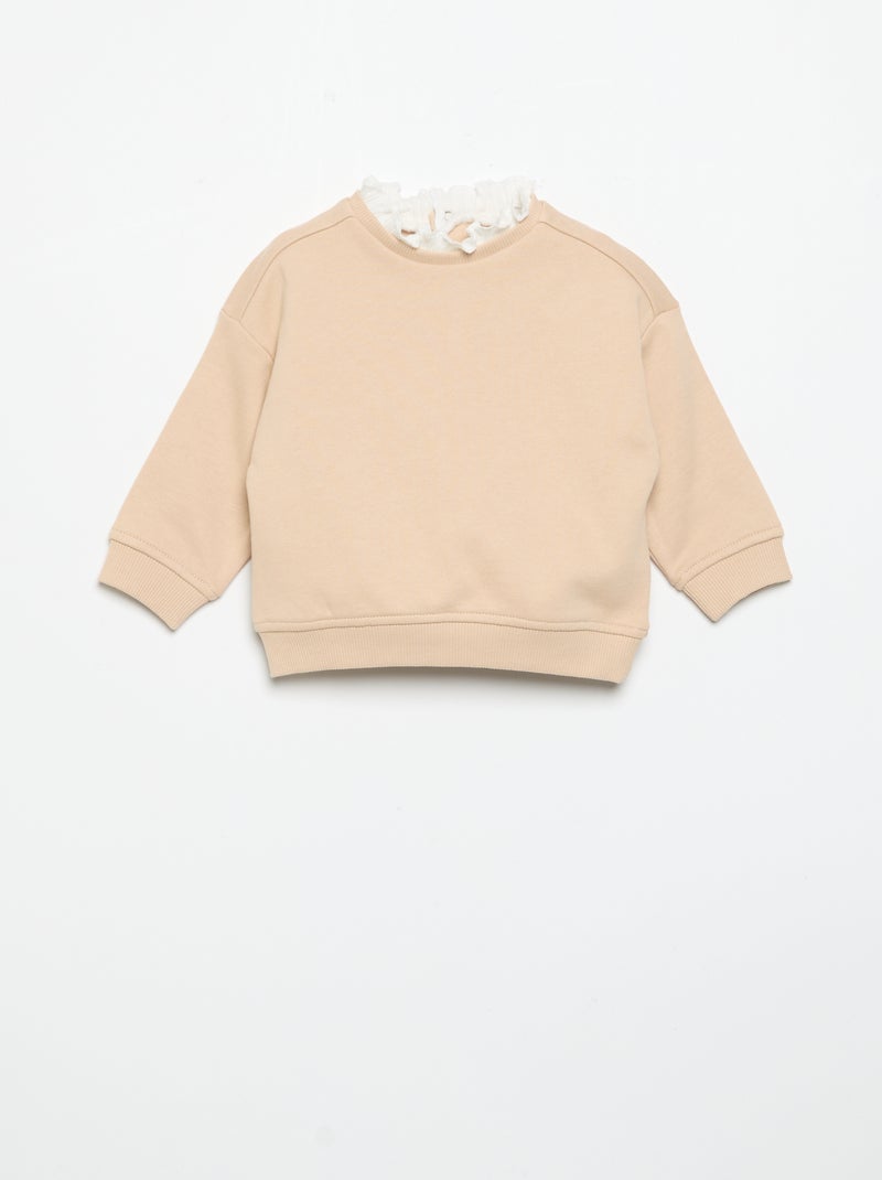 2-delige set - Sweater + wijde broek Biege - Kiabi