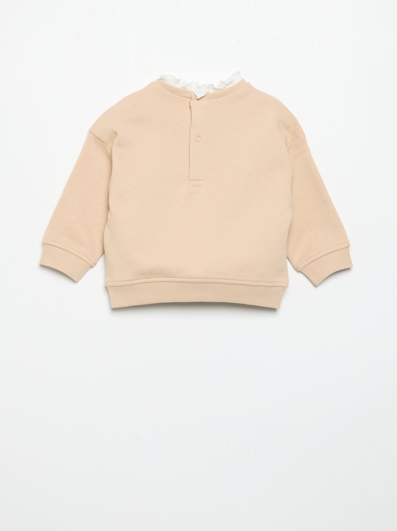 2-delige set - Sweater + wijde broek Biege - Kiabi