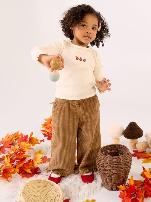 2-delige set - T-shirt + fluwelen pantalon - Kiabi