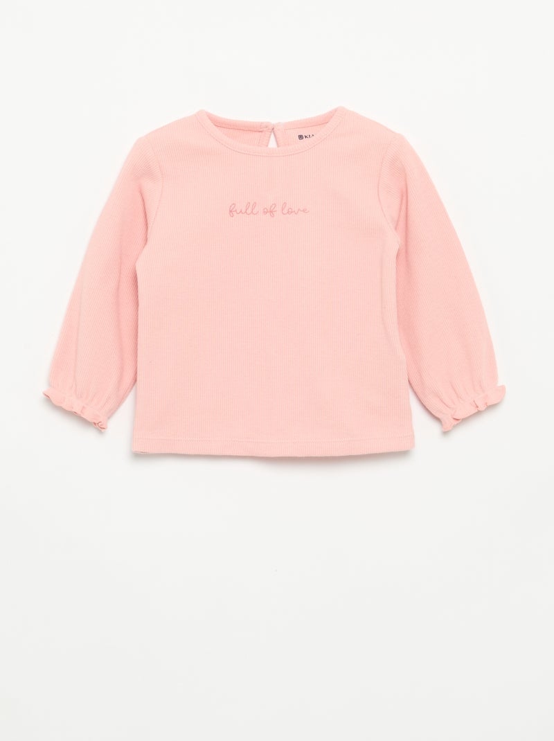 2-delige set - T-shirt met lange mouwen + legging Rose - Kiabi