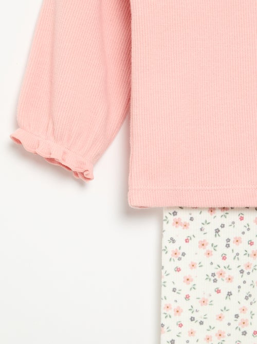 2-delige set - T-shirt met lange mouwen + legging - Kiabi