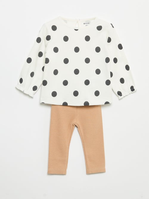 2-delige set - T-shirt met lange mouwen + legging - Kiabi