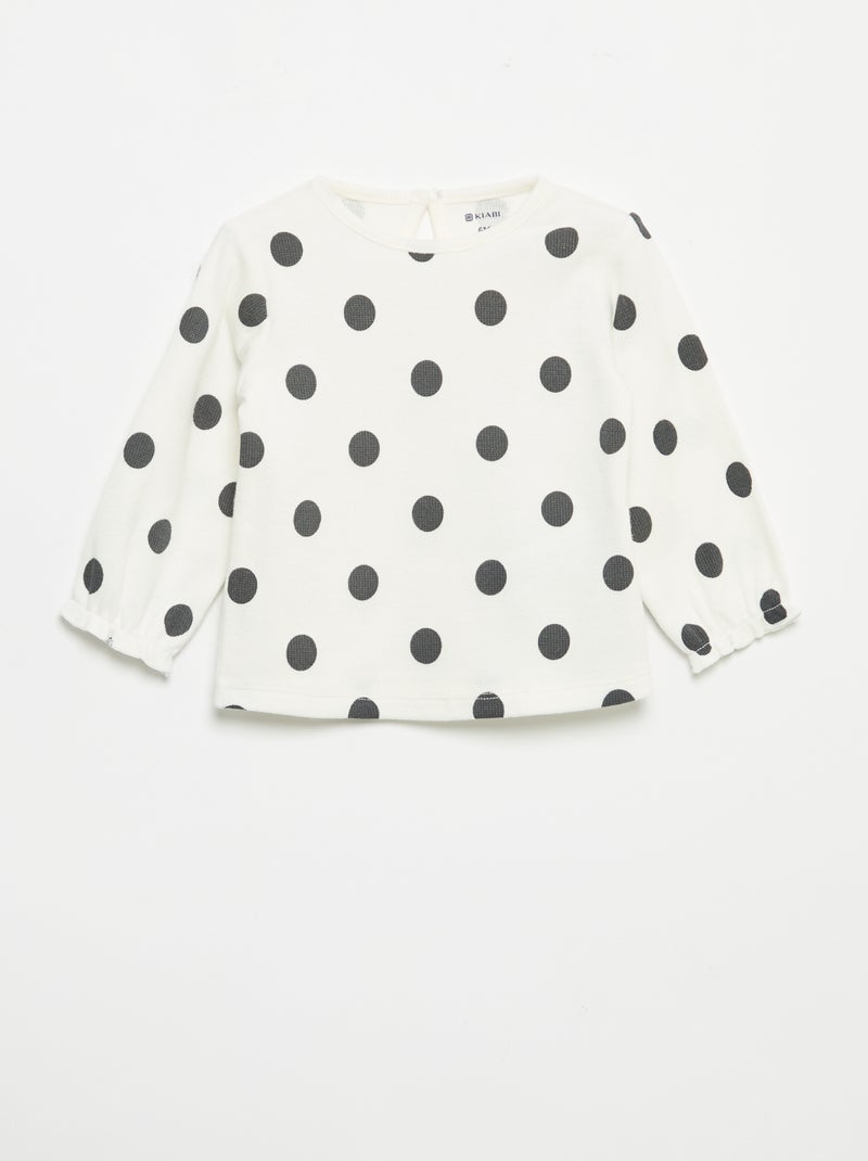 2-delige set - T-shirt met lange mouwen + legging Wit - Kiabi