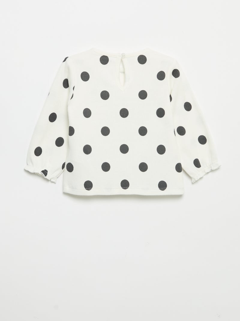 2-delige set - T-shirt met lange mouwen + legging Wit - Kiabi