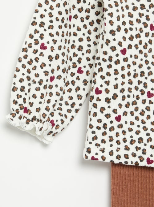 2-delige set - T-shirt met lange mouwen + legging - Kiabi