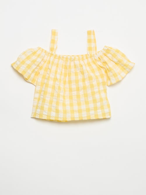 2-delige set met blouse en short met ruches - Kiabi