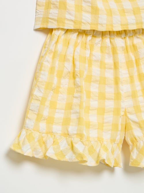 2-delige set met blouse en short met ruches - Kiabi