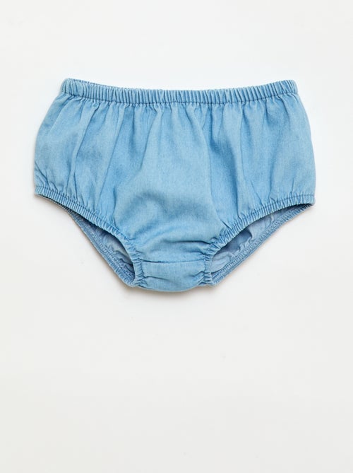 2-delige set met jurk en broekje van denim - Kiabi