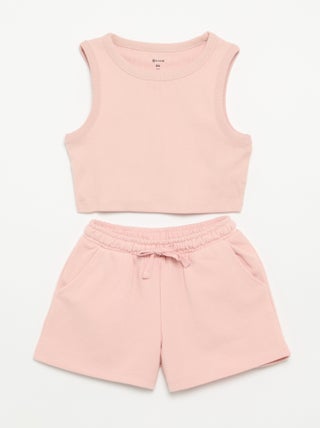 2-delige set met korte broek en débardeur