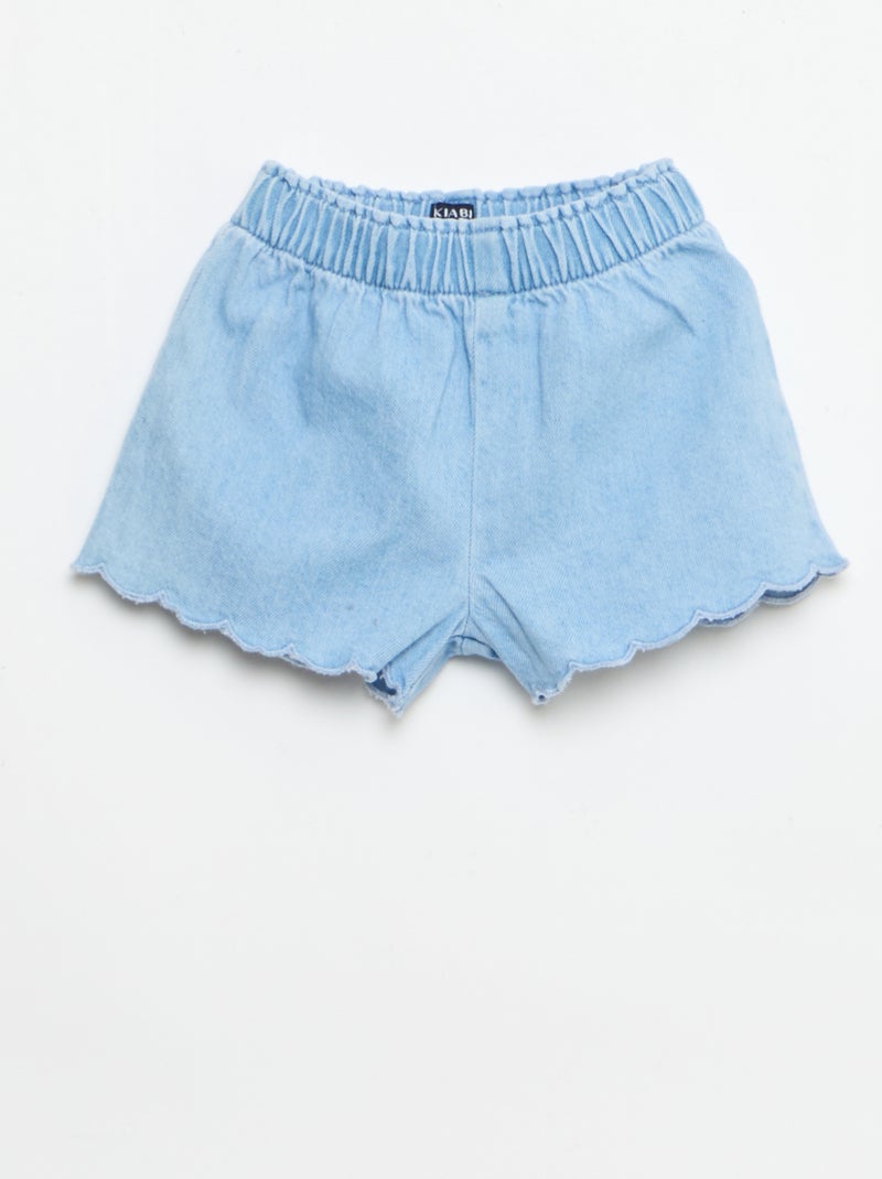 2-delige set met short en T-shirt van denim Blauw - Kiabi