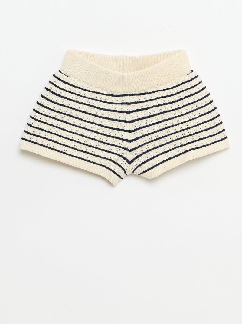 2-delige set met short en T-shirt van haakwerk Blauw - Kiabi