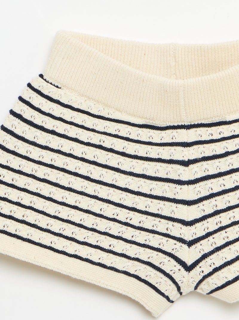 2-delige set met short en T-shirt van haakwerk Blauw - Kiabi