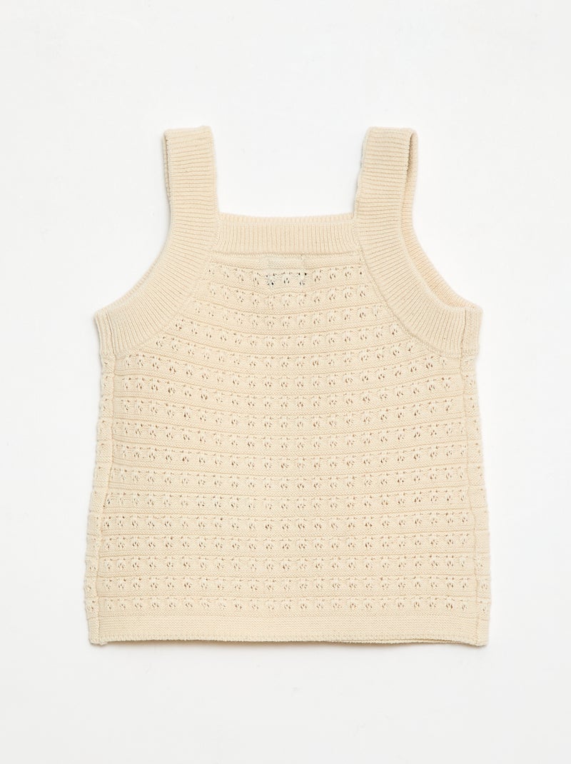 2-delige set met short en T-shirt van haakwerk Wit - Kiabi