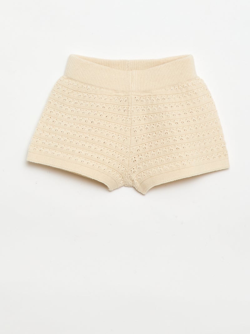 2-delige set met short en T-shirt van haakwerk Wit - Kiabi