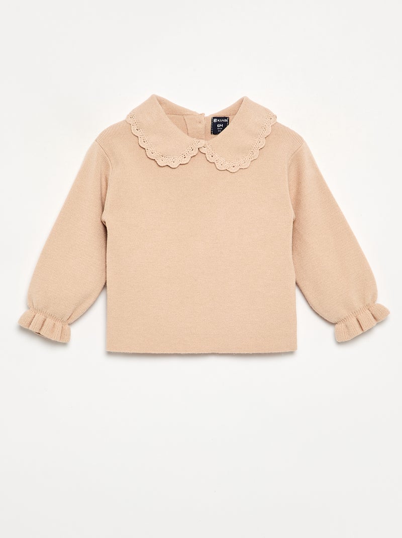 2-delige set met sweatshirt en legging van compact breisel Biege - Kiabi