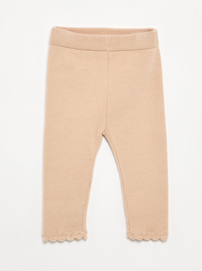 2-delige set met sweatshirt en legging van compact breisel Biege - Kiabi