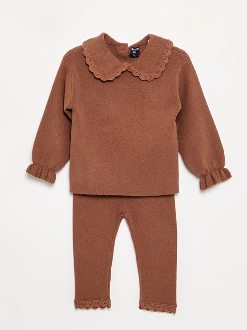 2-delige set met sweatshirt en legging van compact breisel - Kiabi